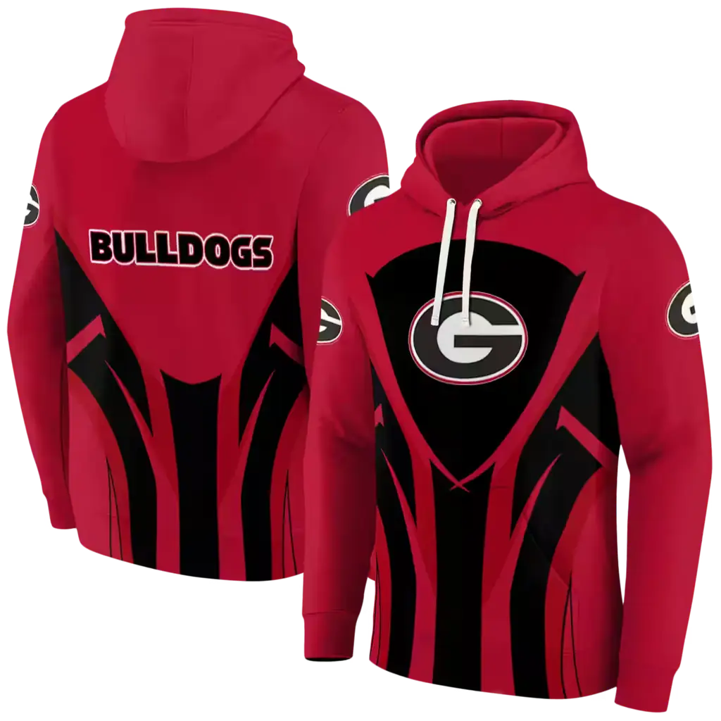 georgia bulldogs concentric lines red black hoodie fashion forward georgia bulldogs concentric lines red black hoodie fashion forward