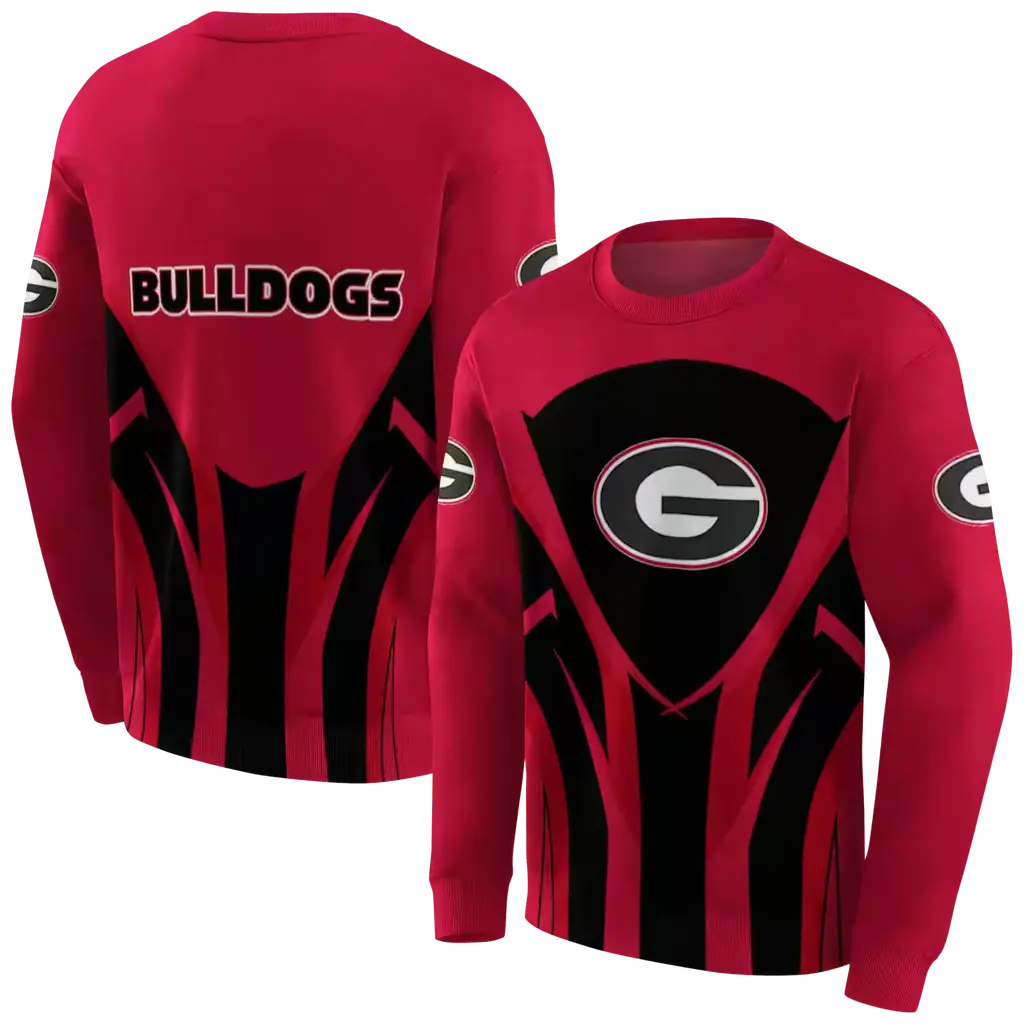 georgia bulldogs concentric lines red black hoodie premium grade georgia bulldogs concentric lines red black hoodie premium grade