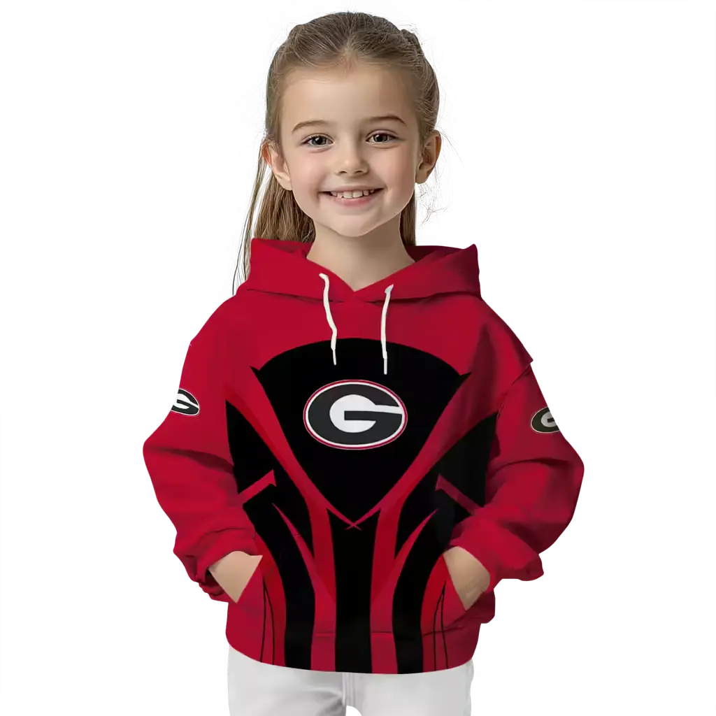 georgia bulldogs concentric lines red black hoodie top rated georgia bulldogs concentric lines red black hoodie top rated