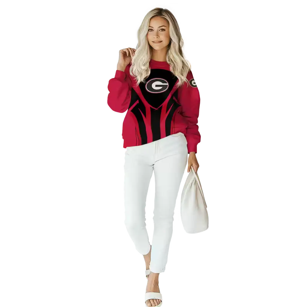 georgia bulldogs concentric lines red black hoodie trendy georgia bulldogs concentric lines red black hoodie trendy