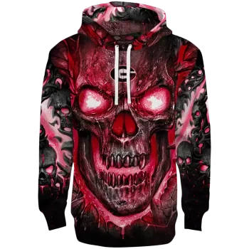 georgia bulldogs demonic skull red black hoodie best selling