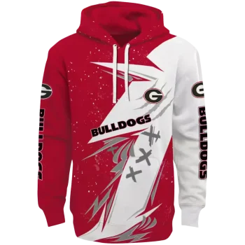 georgia bulldogs dynamic slash red white hoodie best selling