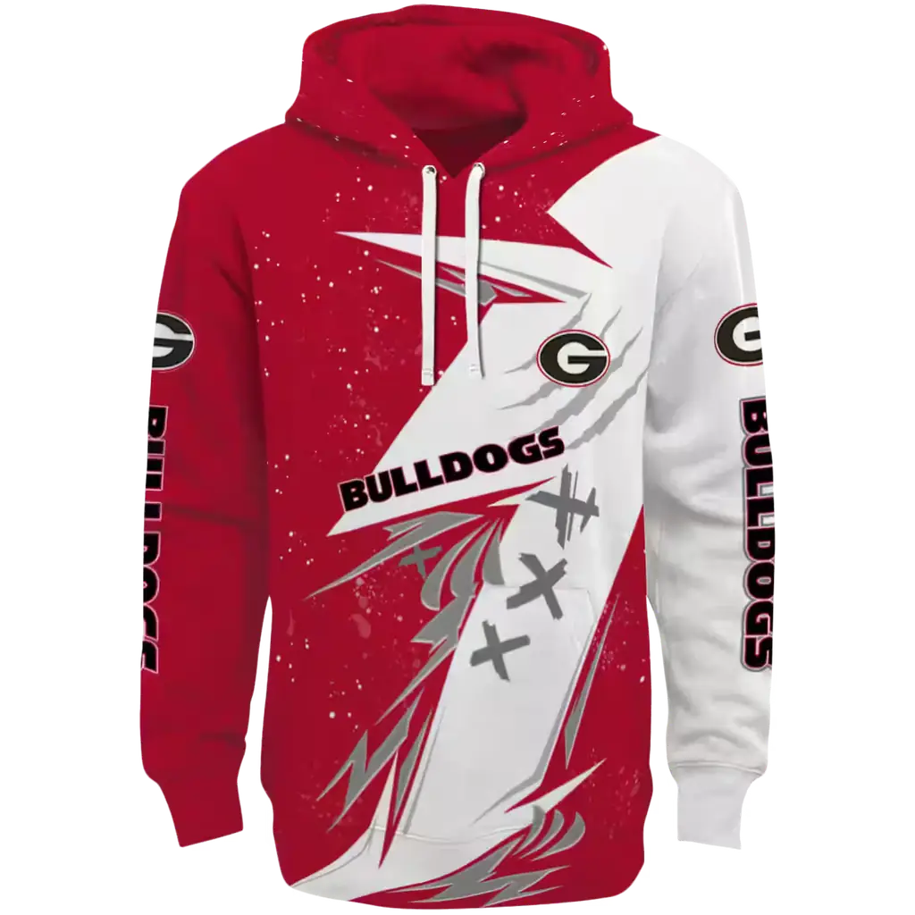georgia bulldogs dynamic slash red white hoodie best selling georgia bulldogs dynamic slash red white hoodie best selling