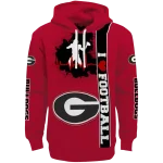 georgia bulldogs football heartbeat red hoodie best selling
