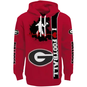 georgia bulldogs football heartbeat red hoodie best selling