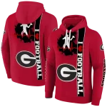 georgia bulldogs football heartbeat red hoodie best selling