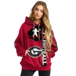 georgia bulldogs football heartbeat red hoodie best selling