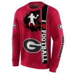 georgia bulldogs football heartbeat red hoodie best selling