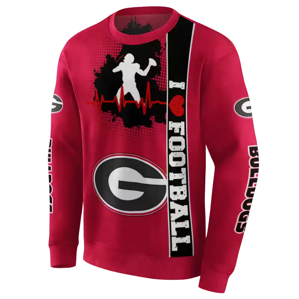 georgia bulldogs football heartbeat red hoodie new arrival georgia bulldogs football heartbeat red hoodie new arrival