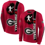 georgia bulldogs football heartbeat red hoodie best selling