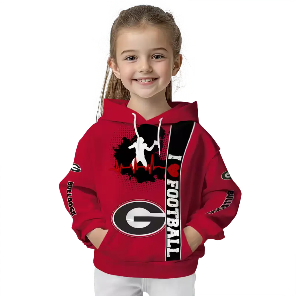 georgia bulldogs football heartbeat red hoodie top rated georgia bulldogs football heartbeat red hoodie top rated