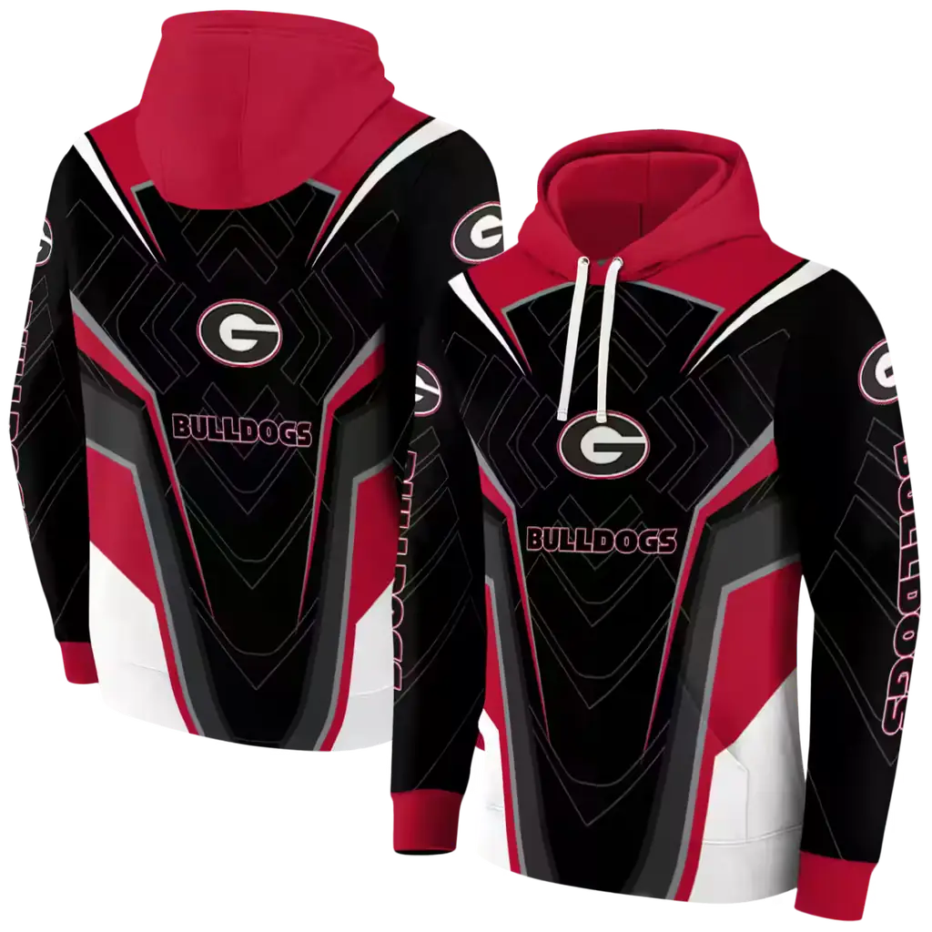 georgia bulldogs futuristic pattern red black hoodie fashion forward georgia bulldogs futuristic pattern red black hoodie fashion forward