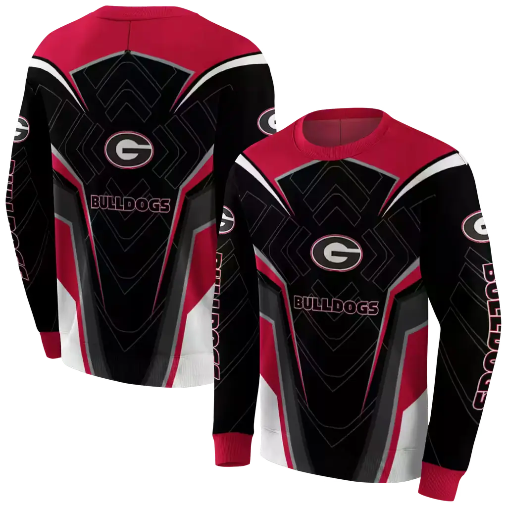 georgia bulldogs futuristic pattern red black hoodie premium grade georgia bulldogs futuristic pattern red black hoodie premium grade