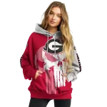 georgia bulldogs graphic punisher red white hoodie best selling