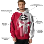 georgia bulldogs graphic punisher red white hoodie best selling