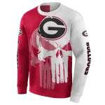 georgia bulldogs graphic punisher red white hoodie best selling
