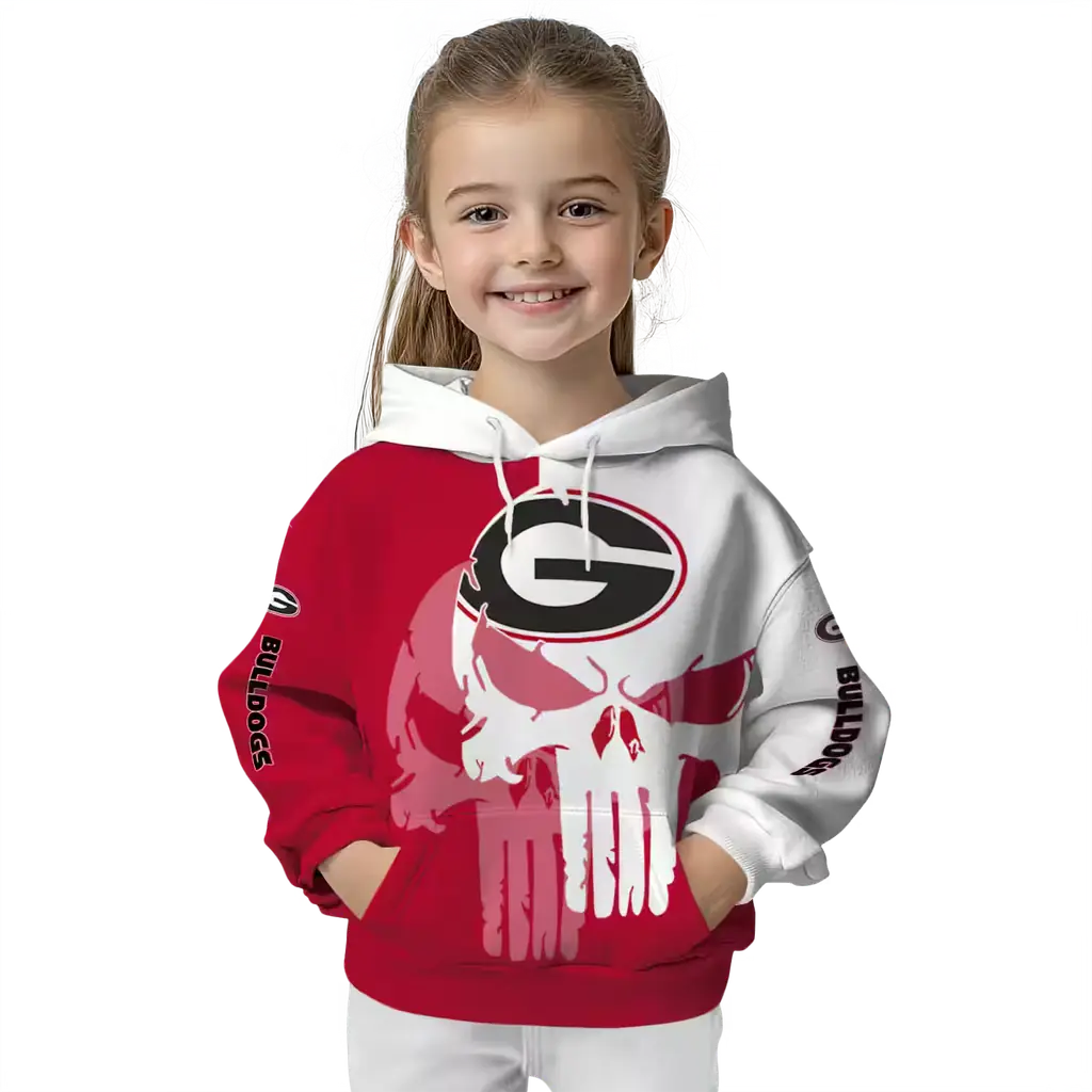 georgia bulldogs graphic punisher red white hoodie top rated georgia bulldogs graphic punisher red white hoodie top rated