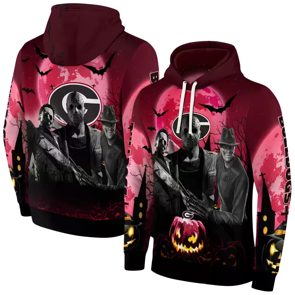 georgia bulldogs halloween vibes red black hoodie fashion forward georgia bulldogs halloween vibes red black hoodie fashion forward