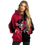 georgia bulldogs heartbeat graphic red hoodie best selling