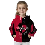 georgia bulldogs heartbeat graphic red hoodie best selling