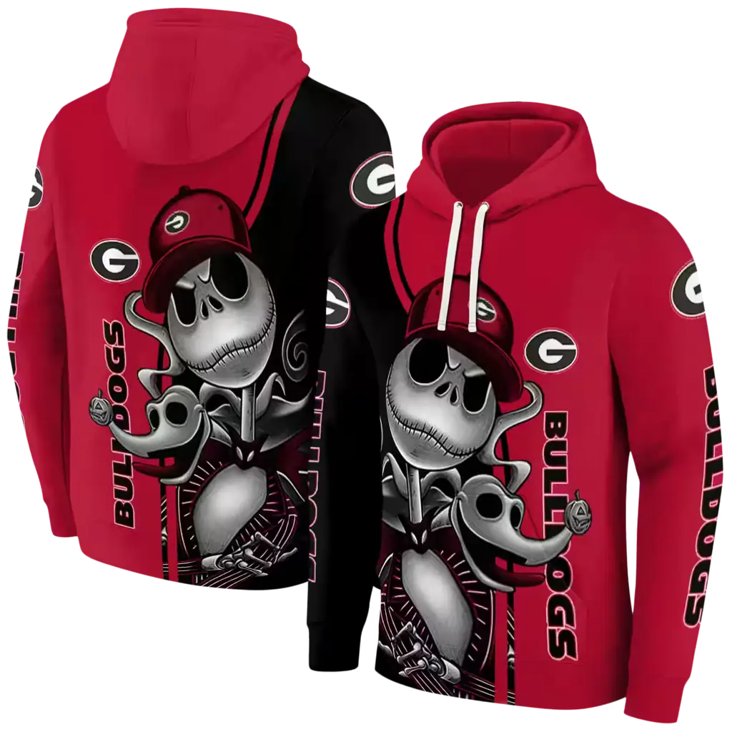 georgia bulldogs jack skellington red hoodie fashion forward georgia bulldogs jack skellington red hoodie fashion forward
