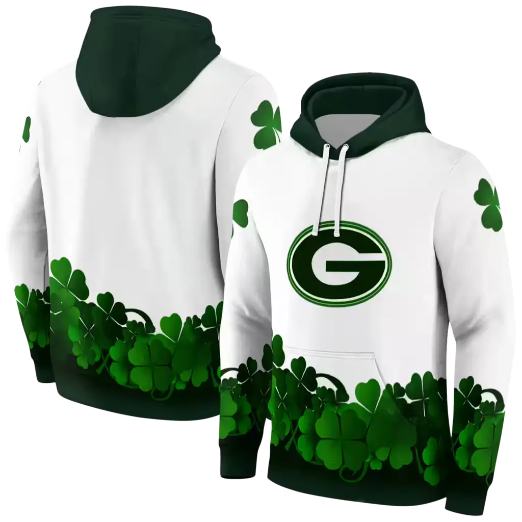 georgia bulldogs lucky motif white green hoodie fashion forward georgia bulldogs lucky motif white green hoodie fashion forward