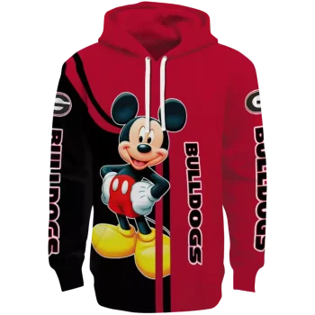 georgia bulldogs mickey mouse red black hoodie best selling