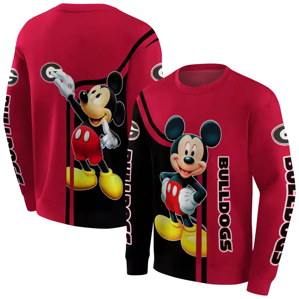 georgia bulldogs mickey mouse red black hoodie premium grade georgia bulldogs mickey mouse red black hoodie premium grade