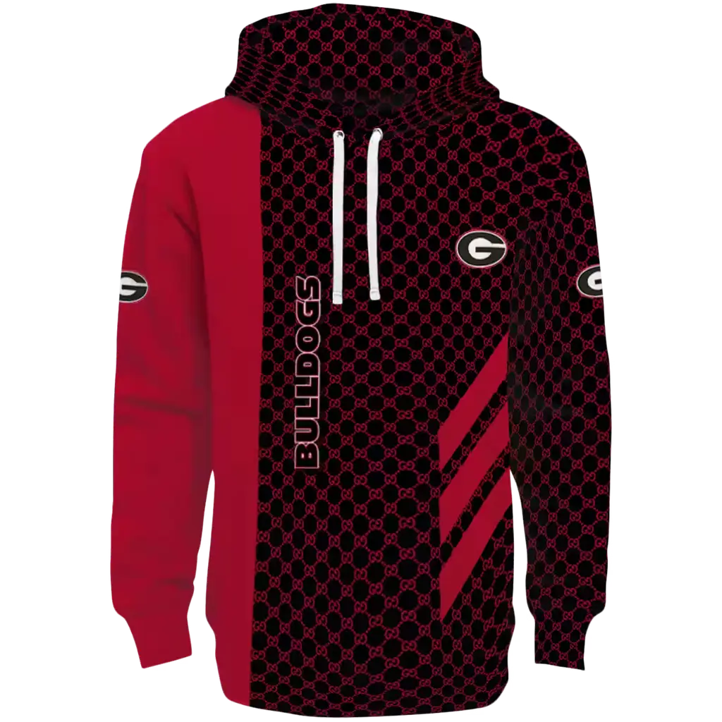 georgia bulldogs monogram pattern red hoodie best selling georgia bulldogs monogram pattern red hoodie best selling