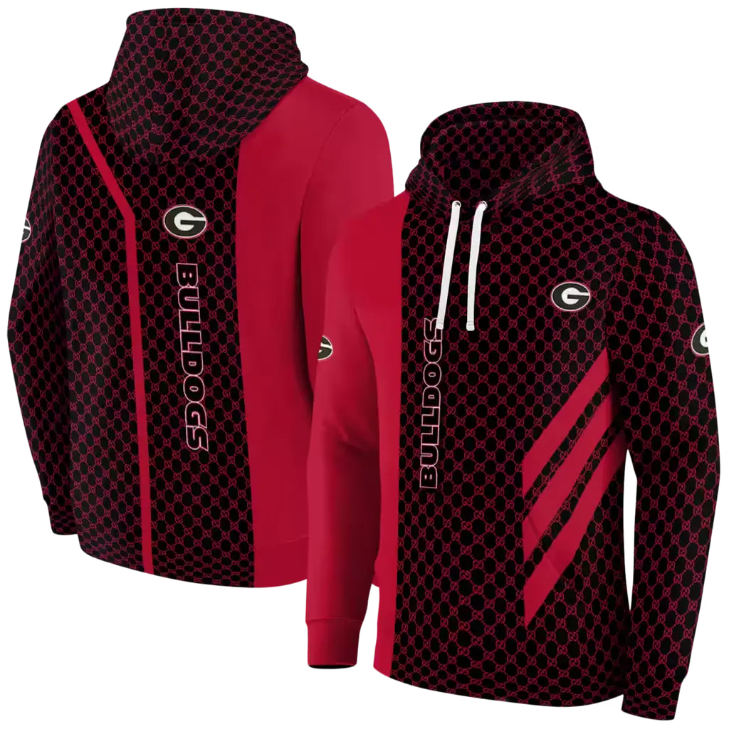 georgia bulldogs monogram pattern red hoodie fashion forward georgia bulldogs monogram pattern red hoodie fashion forward