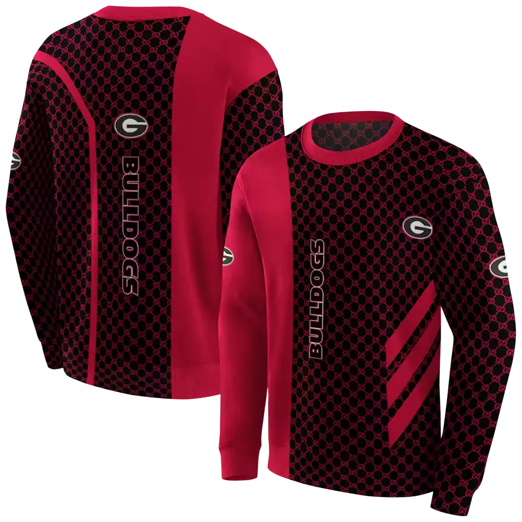 georgia bulldogs monogram pattern red hoodie premium grade georgia bulldogs monogram pattern red hoodie premium grade