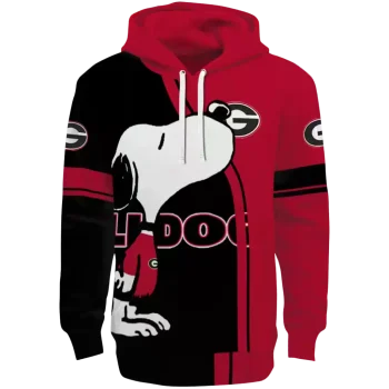 georgia bulldogs playful snoopy red hoodie best selling