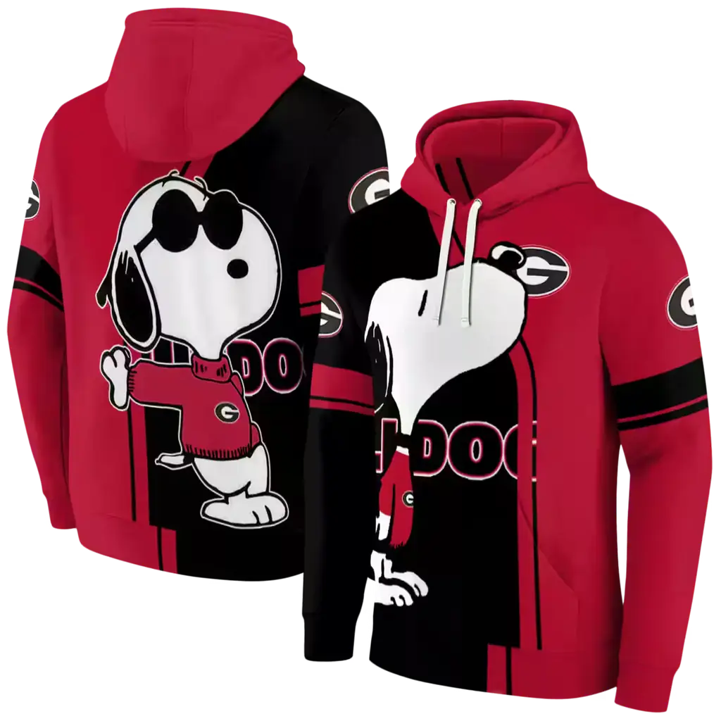 georgia bulldogs playful snoopy red hoodie fashion forward georgia bulldogs playful snoopy red hoodie fashion forward