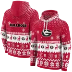 georgia bulldogs reindeer motif red hoodie best selling