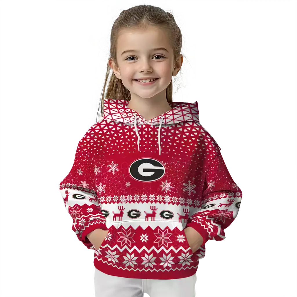 georgia bulldogs reindeer motif red hoodie top rated georgia bulldogs reindeer motif red hoodie top rated