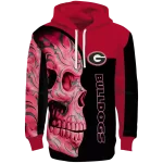 georgia bulldogs skull motif red black hoodie best selling
