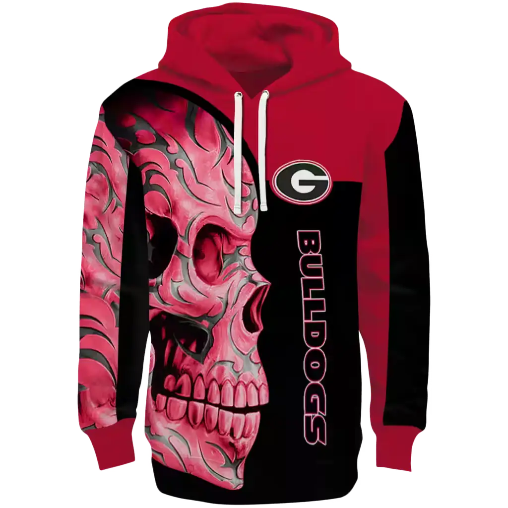 georgia bulldogs skull motif red black hoodie best selling georgia bulldogs skull motif red black hoodie best selling
