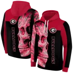 georgia bulldogs skull motif red black hoodie best selling