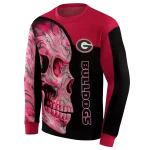georgia bulldogs skull motif red black hoodie best selling