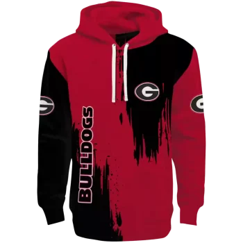 georgia bulldogs splatter effect red hoodie best selling