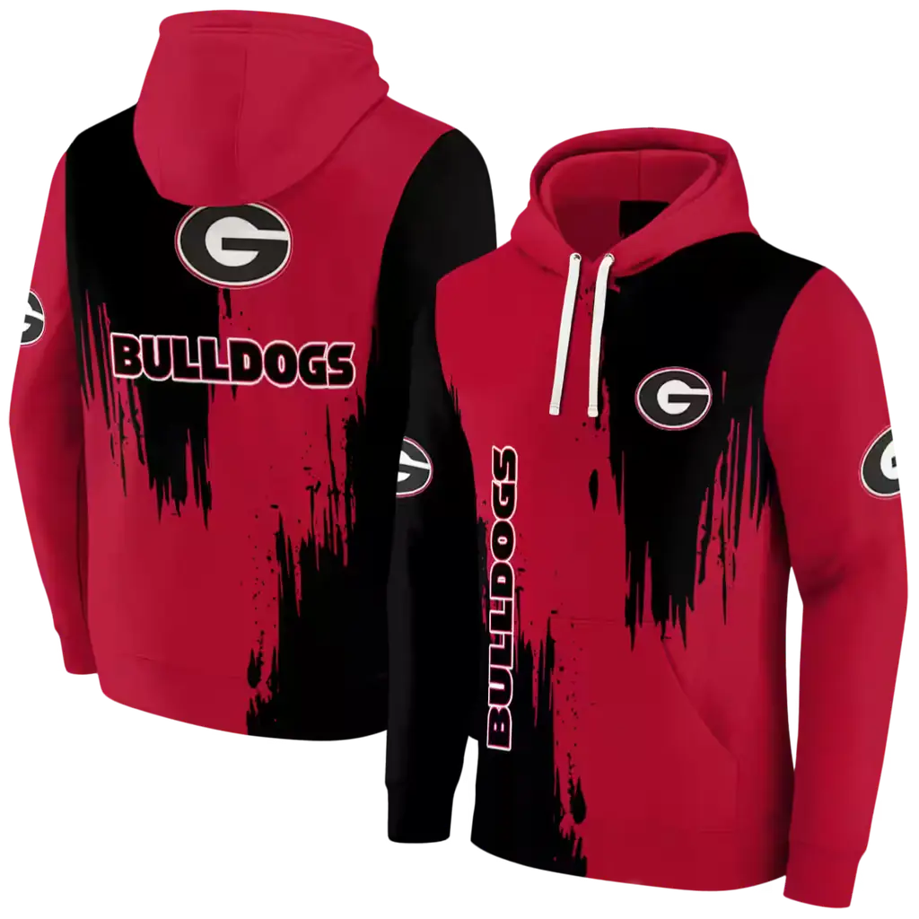 georgia bulldogs splatter effect red hoodie fashion forward georgia bulldogs splatter effect red hoodie fashion forward