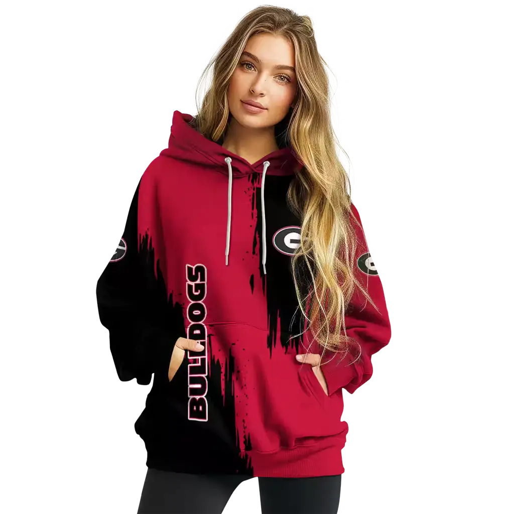 georgia bulldogs splatter effect red hoodie high quality georgia bulldogs splatter effect red hoodie high quality