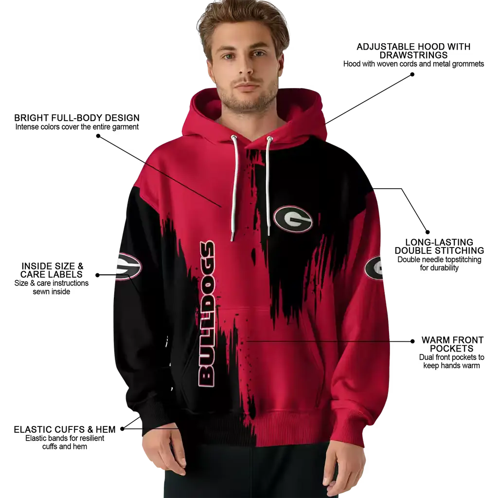 georgia bulldogs splatter effect red hoodie latest model georgia bulldogs splatter effect red hoodie latest model