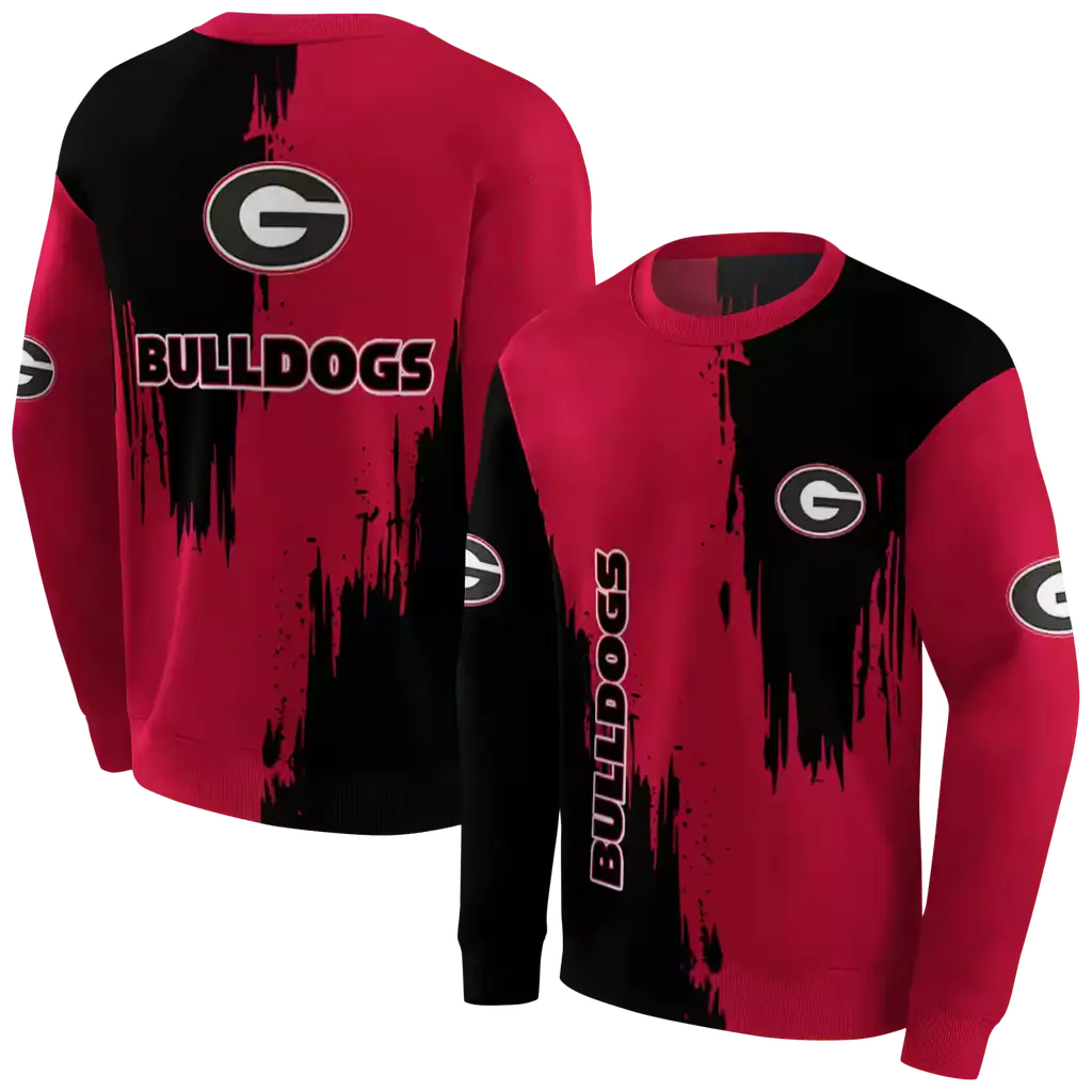 georgia bulldogs splatter effect red hoodie premium grade georgia bulldogs splatter effect red hoodie premium grade