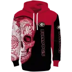 georgia bulldogs sugar skull red black hoodie best selling
