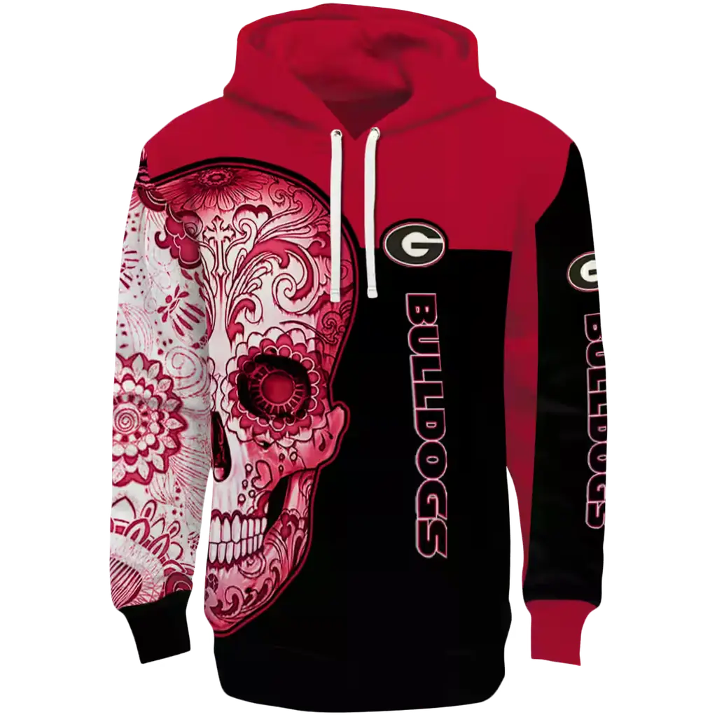 georgia bulldogs sugar skull red black hoodie best selling georgia bulldogs sugar skull red black hoodie best selling