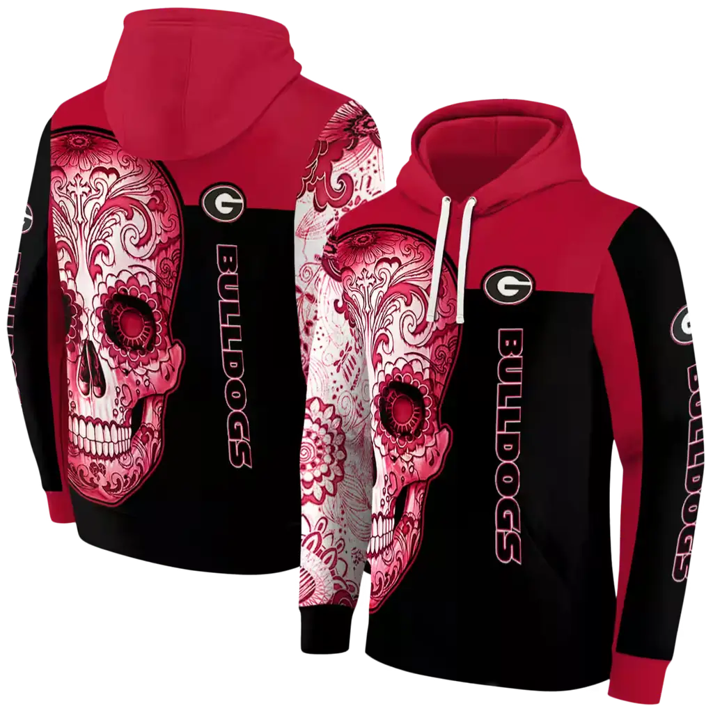georgia bulldogs sugar skull red black hoodie fashion forward georgia bulldogs sugar skull red black hoodie fashion forward