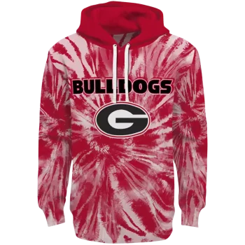 georgia bulldogs tie dye pattern red hoodie best selling