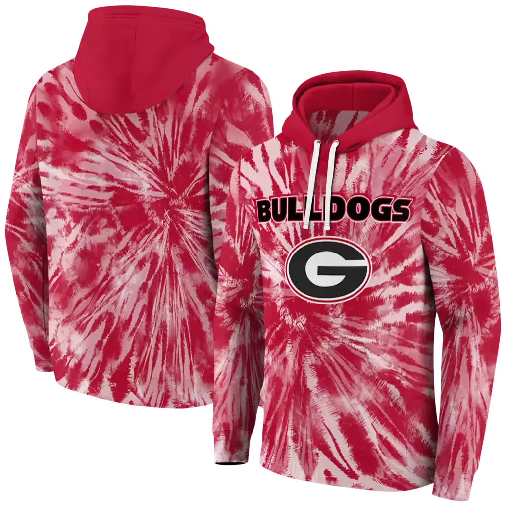 georgia bulldogs tie dye pattern red hoodie fashion forward georgia bulldogs tie dye pattern red hoodie fashion forward