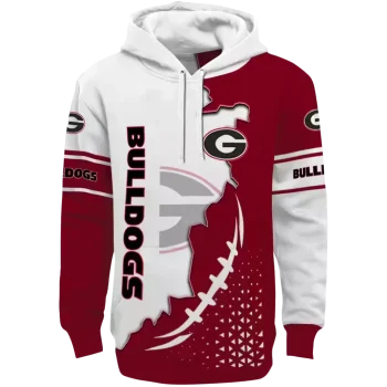georgia bulldogs triangular pattern red white hoodie best selling